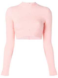 Versus укороченный свитер с высокой горловиной и блестками