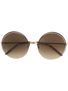 Pomellato Eyewear круглые солнцезащитные очки с отделкой кристаллами