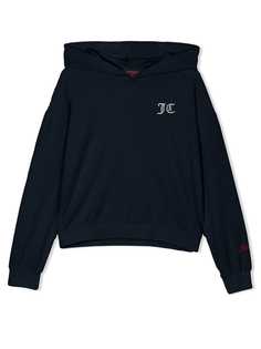 Juicy Couture Kids велюровый пуловер с капюшоном