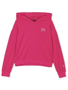 Juicy Couture Kids велюровый пуловер с капюшоном