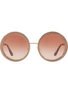 Dolce & Gabbana Eyewear фактурные солнцезащитные очки в круглой оправе