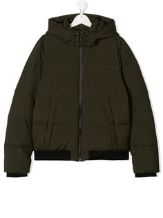 Woolrich Kids пуховик модели "бомбер" с капюшоном