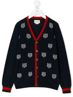 Gucci Kids кардиган с тиграми