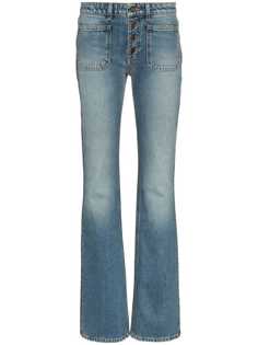 Saint Laurent расклешенные джинсы на пуговицах