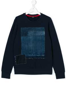 Diesel Kids толстовка с джинсовыми заплатками