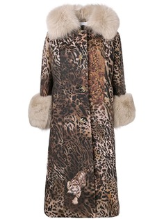 Saks Potts animal print long coat
