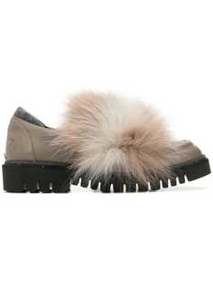 Lorena Antoniazzi fur embellished loafers
