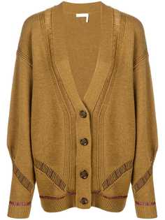 See By Chloé удлиненный кардиган с прозрачными полосками