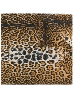 Saint Laurent шарф с леопардовым рисунком