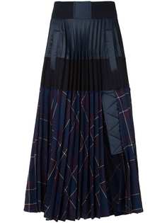 Sacai плиссированная юбка-миди