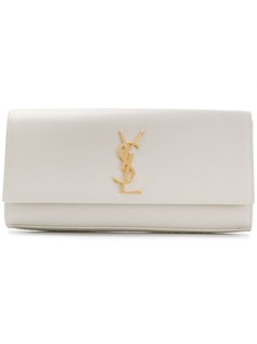 Saint Laurent стеганый клатч с монограммой