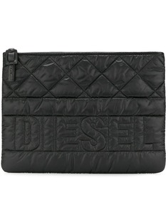 Diesel стеганый клатч с логотипом бренда