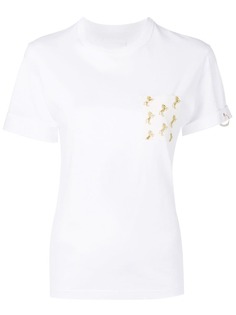 Chloé футболка с принтом и отделкой кольцами