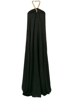 Mm6 Maison Margiela длинное платье с петлей-халтер и цепочной деталью