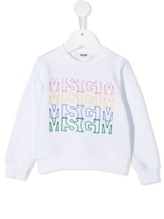 Msgm Kids толстовка с вышитым логотипом