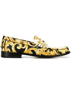 Versace лоферы с принтом Hibiscus
