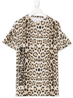 Roberto Cavalli Junior платье-футболка с леопардовым принтом