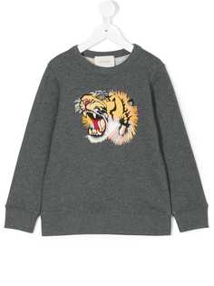 Gucci Kids толстовка с аппликацией тигра