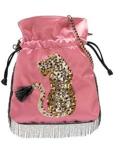 Les Petits Joueurs сумка на шнурке с изображением леопарда с пайетками