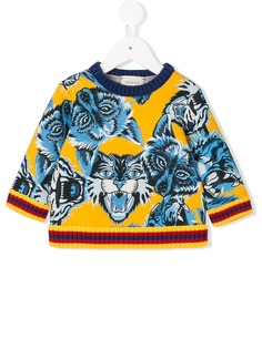 Gucci Kids толстовка с принтом и полоской web