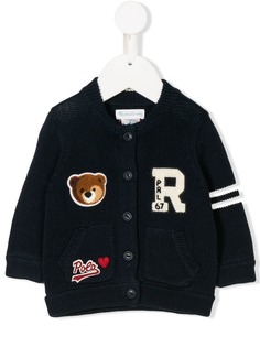 Ralph Lauren Kids кардиган с нашивкой в виде медведя