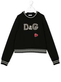 Dolce & Gabbana Kids толстовка с логотипом с пайетками