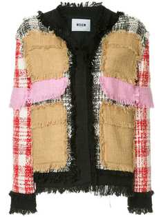 MSGM твидовый жакет с контрастными деталями