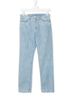 Dondup Kids прямые джинсы с эффектом потертости