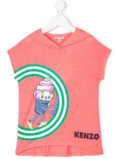 Kenzo Kids футболка с капюшоном и принтом