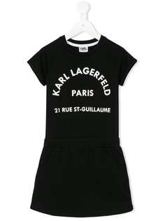 Karl Lagerfeld Kids платье с короткими рукавами с логотипом