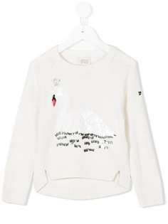 Emporio Armani Kids топ с лебедем