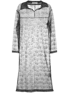 Comme Des Garçons Vintage прорезиненное прозрачное платье с цветочным узором
