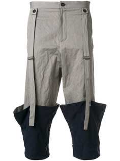 Chalayan укороченные брюки с контрастными подворотами