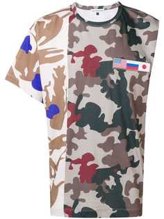 Gosha Rubchinskiy patchwork camouflage asymmetric T-shirt