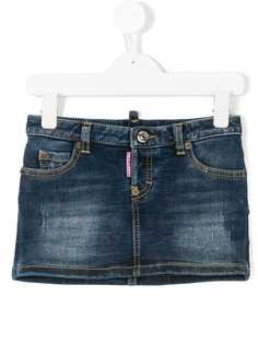 Dsquared2 Kids джинсовая мини-юбка с эффектом потертости