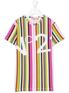 Nº21 Kids полосатое платье с логотипом