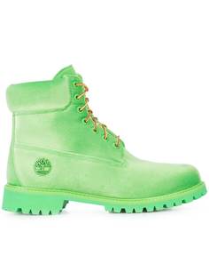 Off-White бархатные ботинки из коллекции с Timberland