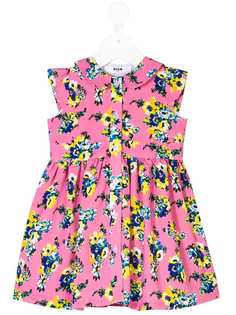 Msgm Kids платье-рубашка с цветочным принтом