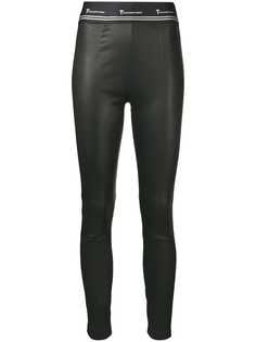 T By Alexander Wang leather logo leggings