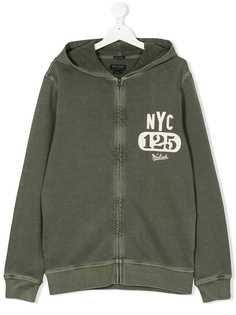 Woolrich Kids худи на молнии с логотипом NYC
