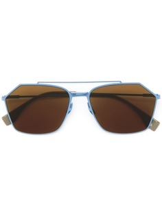 Fendi Eyewear солнцезащитные очки-авиаторы в пятиугольной оправе
