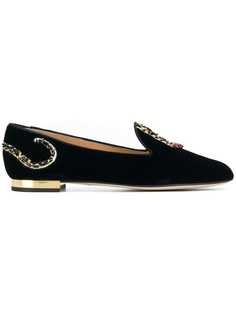Charlotte Olympia embellished leopard loafers