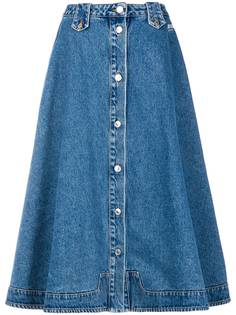 MSGM джинсовая расклешенная юбка