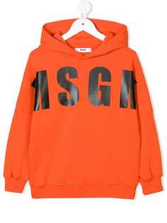 Msgm Kids толстовка с капюшоном и принтом логотипа