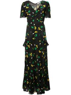 Rixo London расклешенное платье макси с цветочным принтом