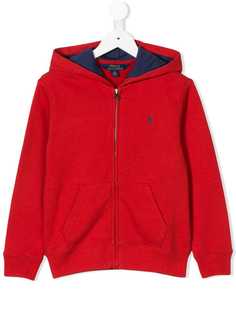 Ralph Lauren Kids logo embroidered zip-up hoodie