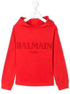 Balmain Kids толстовка с капюшоном и логотипом