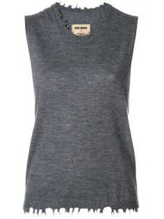 Uma Wang свитер без рукавов с подолом с эффектом потертости