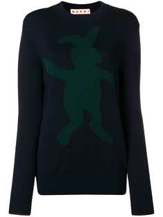 Marni джемпер с изображением кролика вязки интарсия