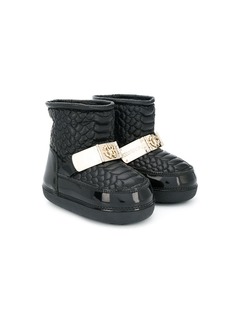 Roberto Cavalli Junior crocodile quilted snow boots